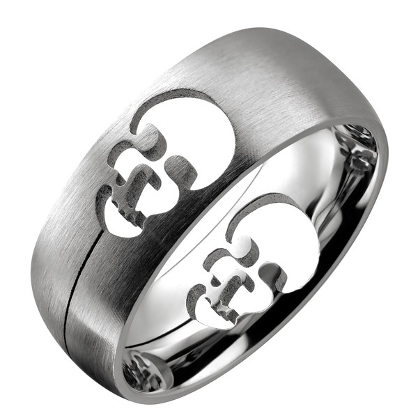 MJ Metals Jewelry Brushed Stainless Steel cut out Skull Ring