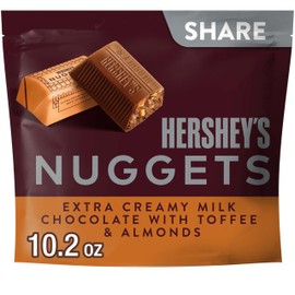 HERSHEY'S NUGGETS Milk Chocolate, Toffee and Almonds Candy Share Pack, 10.2 oz