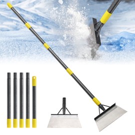 Garden Flat Shovel,74" Ice Scraper for Driveway Sidewalks, Floor Ice Snow Removal Tool for Outdoor Garden, Multifunctional Graden Shovel for Lawn Edging Weeding Chopping