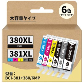 [SANCTink] Canon 381 380 XL Compatible Ink for Canon BCI-381XL BCI-380XL 6MP 6 Color Set Large Capacity Compatible Models: PIXUS TS8130 8230 8330 8430