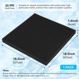 Aquarium Filter Sponge Pad, Filter Media Foam Sponges, Filter Accessories for Fish Tanks and Ponds (47 x 47 x 4 cm, 35PPI, 1 Pack)