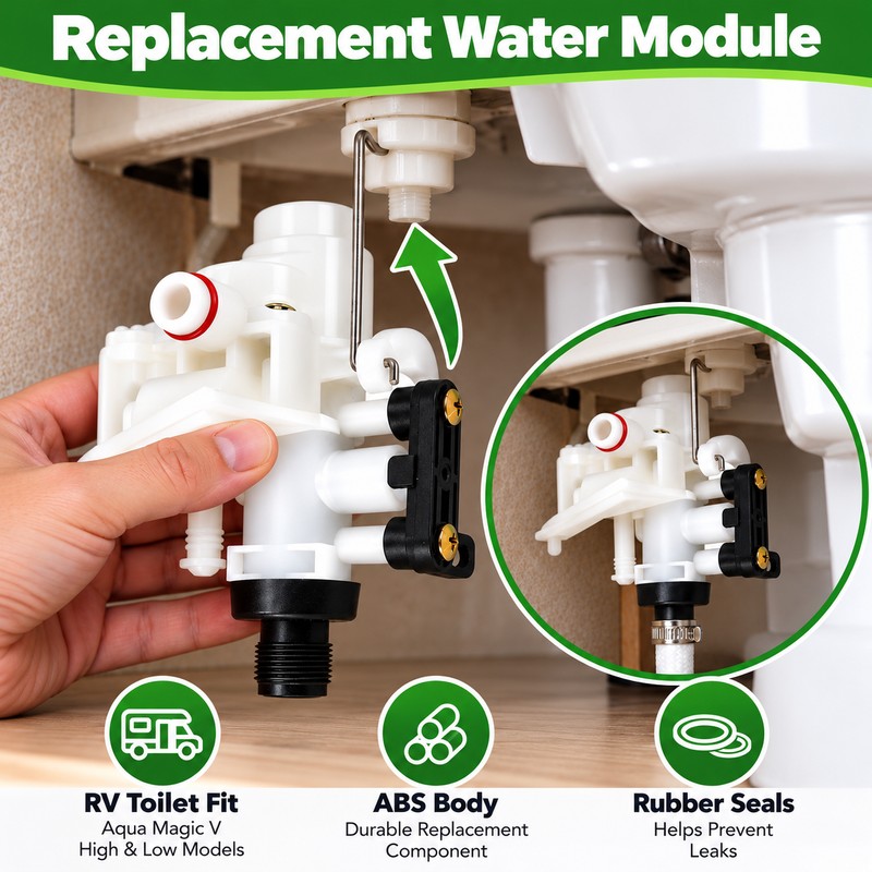 31705 RV Toilet Water Valve Replacement Kit for Thetford Aqua