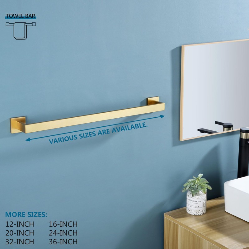 KOKOSIRI 24-Inch Single Towel Bar, Bathroom Kitchen Towel Holder, Wall