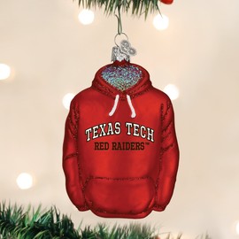Old World Christmas Ornaments: Texas Tech University Glass Blown Ornaments for Christmas Tree, Hoodie
