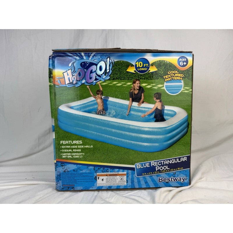 Bestway H2OGO 10' x 6' x 22" Deluxe Rectangular Family