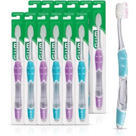 GUM 12 Pack GUM 527 Technique Deep Clean Toothbrush Compact Head Sensitive Bristles