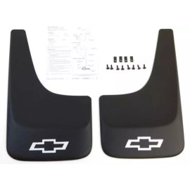 General Motors 2014-2019 Silverado Tahoe Splash Guards 19213393 Flat W/ Contour White Logo OEM