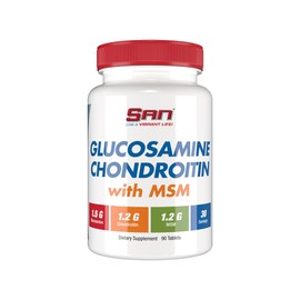 SAN Premium Glucosamine Chondroitin with MSM Complex for Joint Support - Natural Formula for Healthy Joints and Mobility. 30 Servings