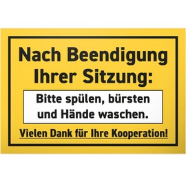 DankeDir! Rinse Brushes Hands Washing Sign 30 x 20 cm – Toilet Sign for Hanging Toilet Sign Toilet Funny Toilet Sign – Guest Toilet Men's Decorative Funny Door Sign Guest Toilet Wall