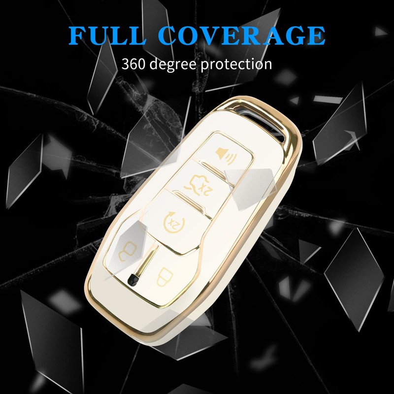 MILD EAST Key Fob Cover for Ford with Key Chain,