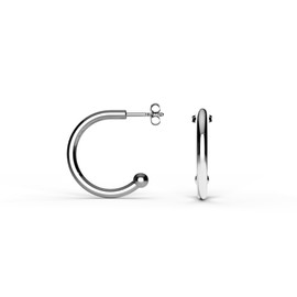 TIABELLE Hoop Earrings Loop Made of Titanium – Earrings for Women – Allergy-Free & Skin-Friendly – Handmade in Germany (16 mm Diameter and 18 mm Diameter), Titanium