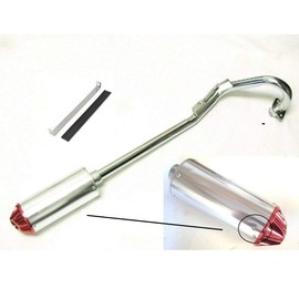 BLEMISHED NEW Replacement RED Tip Exhaust Pipe Muffler Set Dirt Bikes Compatible with Honda CRF50 XR50 SDG SSR Taotao 110cc 125cc and their Clones BLEMISHED Silencer
