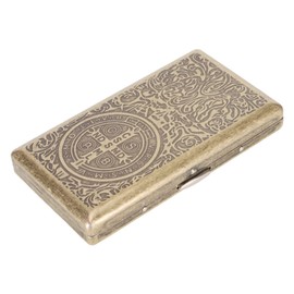 Porta Cigarrillos Vintage, Carcasa de Aleación de Aluminio y Latón Portátil Funda Porta Cigarrillos Vintage Resistente a la Humedad para Mujer (Consta