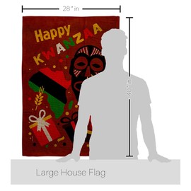 Ornament Collection Light Kinara Candles Burlap House Flag Set Black History Kwanzaa Celebrates African Americans Heritage Decoration Banner Small Garden Yard Gift Double-Sided, Made in USA