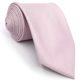 S&W SHLAX&WING Men's Tie Solid Pink Classic Wedding Party Silk, Tie 147 cm x 8 cm