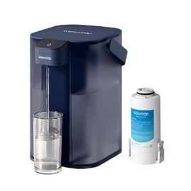 Waterdrop Rechargeable Water Filter Dispenser, 200-Gallon Water Pitcher, Instant 15-Cup Countertop System, 10X Filtration Efficiency, Reduce 98% Chlorine and 20+ Contaminants, Navy Blue