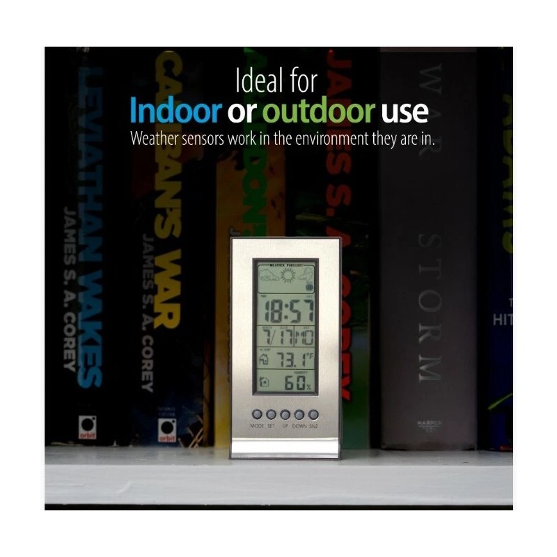 Mitaki-Japan® Mitaki-Japan Indoor Weather Station Clock Alarm with Snooze Calendar