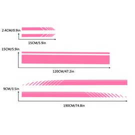 SUNBREATH 5PCS Car Hood Body Rearview Mirror Modified Sport Style Stripe Sticker Graphic Vinyl Racing Decal Decoration Accessories for Vehicles Pink