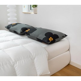 YuHeGuoJi Black Floral Pillowcases Set of 2 Queen 100% Cotton Gray Flower Pillow Cases Envelope Closure Plant Print Pillow Covers Decorative Botanical Pattern Pillow Protector 2 Pack 20x26 Inch