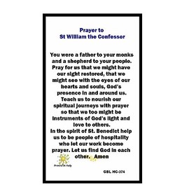 Gifts by Lulee, LLC Saint William of Perth Saint William of Rochester Scottish Saint Patron of Adopted Children Blessed Laminated Italian Holy Card