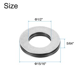 sourcing map 8 Sets TC815+2TRA Thrust Needle Roller Bearings with Washers, 1/2 x 15/16 x 5/64 inch Chrome Steel Needles Roller Bearing