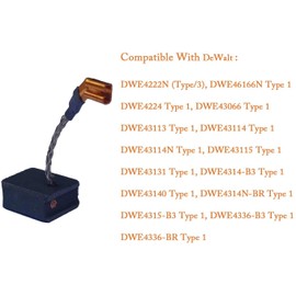 cepillo para polvo de motor de carbono compatible con DeWalt DWE402 / DWE4214, Dewalt N257540 cepillo para polvo de repuesto para amoladora angular