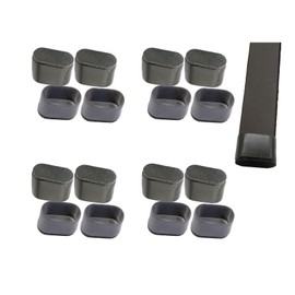 Simpracon Oval Chair Leg Caps with Felt Small Chair Leg Floor Protectors Rubber Furniture Pad Table Feet Covers for Hardwood Floors Prevent Scratches,No Noise (Black,16 Pcs 34 x 16 mm)