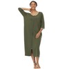SUGAR JAN Women's Long Robes Zipper Front Lightweight Nightgowns Half