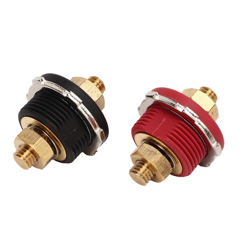 2PCS 3/8in Thru Panel Battery Terminal 250A Black Red Universal