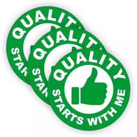 Unbranded/Generic 3 Quality Starts With Me Hard Hat Stickers \ Welding Helmet Decals Vinyl Labels