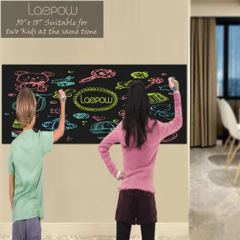 Ugaaiya Pizarron Vinil Blanco O Negro Adherible 200x45cm Lavable