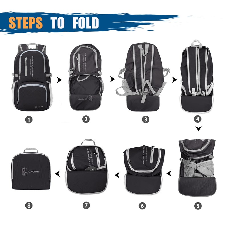 ZOMAKE Lightweight Foldable Backpack - 35L Packable Foldable Rucksack Packable
