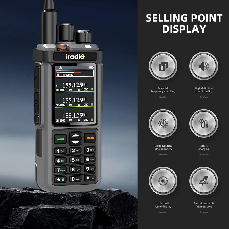 SHJ iradio UV-98Plus Ham Two-Way Radio | 10W High Powe