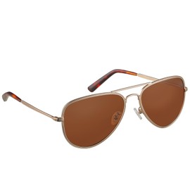 Vanmage Malibu Aviator Polarized Sunglasses for Men and Women, Classic Sunglasses for Driving Cycling Fishing (Gold Frame/Brown Lens (Vlt 11.5%))