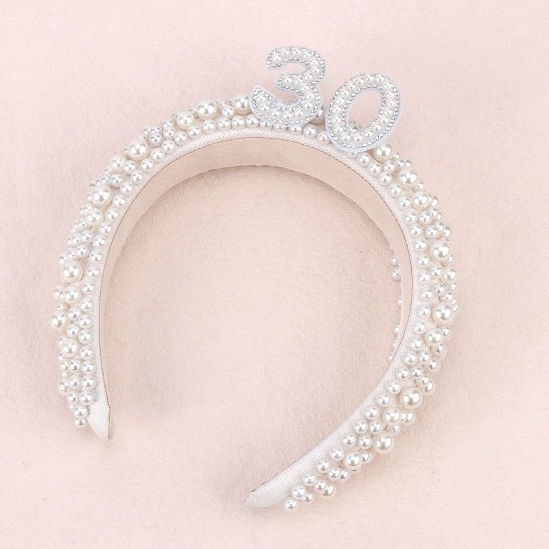 FASOTY 30th Birthday Crown 30th Birthday Headbands For Women Rhinestones