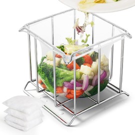 BOTEMY Kitchen Sink Strainer Basket Holder and 200 PCS Disposable Mesh Strainers, Stainless Steel Food Waste Catcher for Sink-Kitchen Leftovers Drain Rack