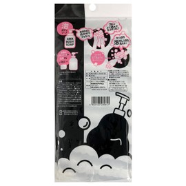 AISEN Foam Body Soap, Gently Washable, Stretchable Foam Soap Towel, Made in Japan, Black, Size 8.3 x 39.4 inches (21 x 100 cm) Expanded
