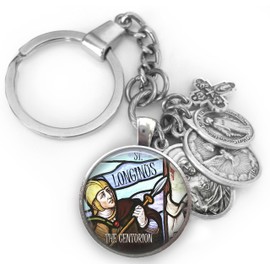 St. Longinus The Centurion Keychain, Necklace or Clip, Patron Saint Catholic Gift