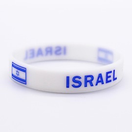 Gonashow Israel Bracelets Silicone - Israel Flag Bracelet Bulk Pack, Unisex One Size Fits All - Solidarity Wristband Bangle for Men & Women, Israeli Wristbands (4 pairs A glow in night)