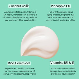 Coconut & Pineapple Fusion Hand & Body Lotion, Natural Dry Skin Moisturizer for All Skin Types, Aloe Vera, Coconut Oil, Ceramides, Vitamin B5, Vitamin E, 8 oz