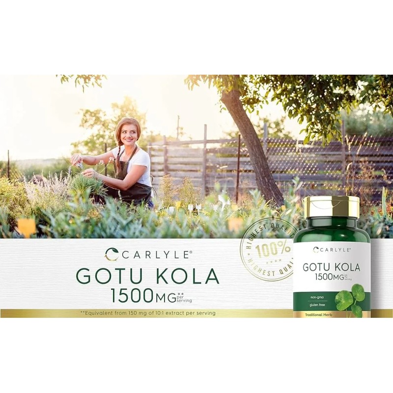 Gotu Kola Centella Asiatica Capsulas 1500mg Apoyo Cerebral