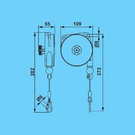 Tecna Tool Balancer 9312, retractor de herramientas de resorte (capacidad de 2.2-4.4 libras)