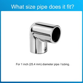 ODYSUNRAL Heavy Duty Boat Handrail Fitting, 2-Way 90 Degree Elbow Hardware, 316 Stainless Steel, Pipe Connector for 1 inch (25.4mm) Pipe Tubing (2 PCS)