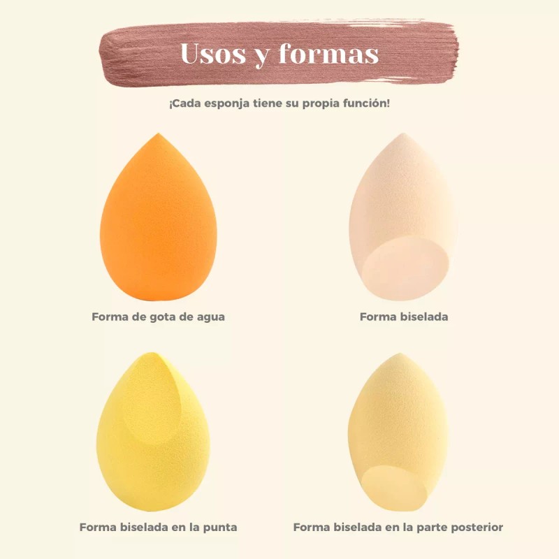 Maange Esponjas Maquillaje Profesional Caja Con 4 Piezas Maange