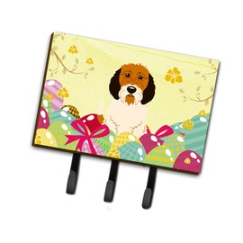 Caroline's Treasures BB6079TH68 Easter Eggs Petit Basset Griffon Veenden Leash or Key Holder, Wall Hooks, Key Hooks Holder, Coat Rack Wall Mount, Coat Hooks, Hooks for Hanging Keys, Towels, Aprons, Le