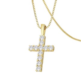 Moissanite Cross Necklace 0.7ct Carisma, 925 sterling silver