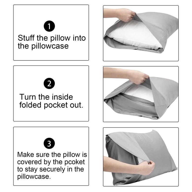 FLXXIE 2 Pack 500 Thread Count 100% Egyptian Cotton Pillowcases,