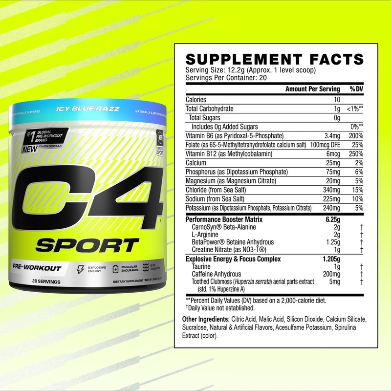 Cellucor C4 Sport Pre Workout Powder - NSF Certified for