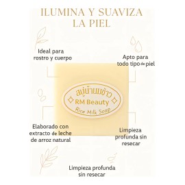 Jabón Beauty Barra Leche Arroz Natural Exfoliante Piel 65g