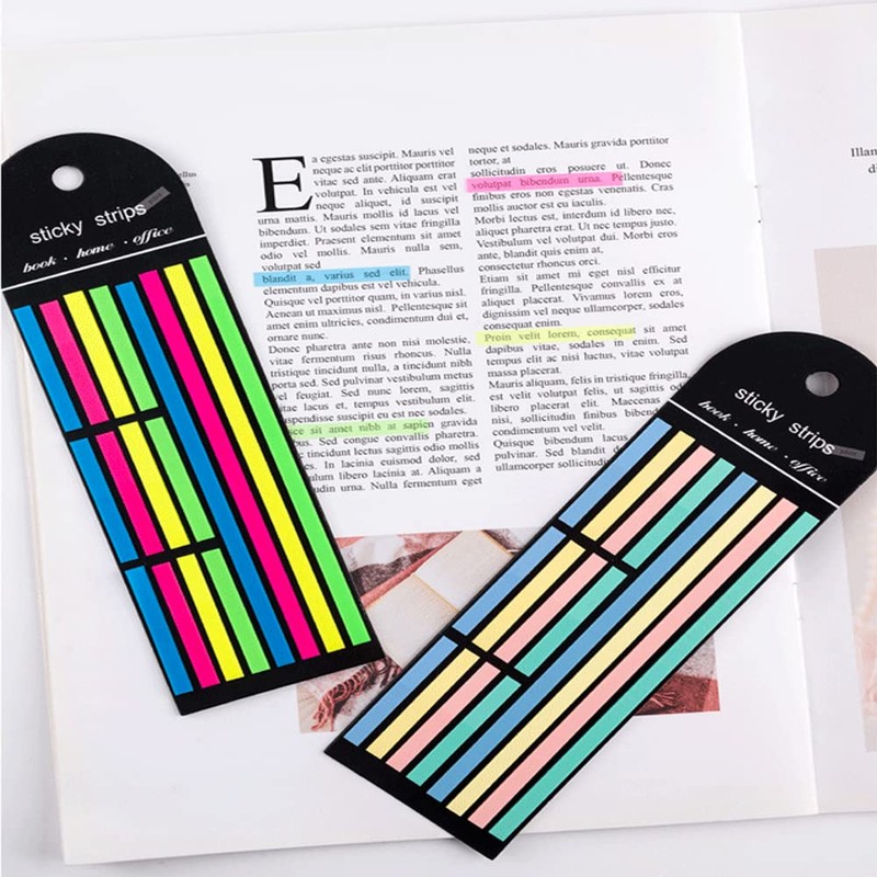 1280 Pieces Highlighter Ribbons Stripes Translucent Fluorescent Macaron Neon Gradient